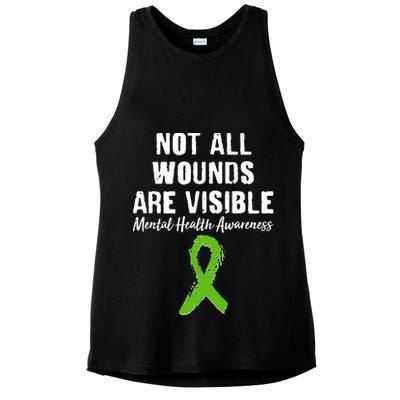 Not All Wounds Are Visible Mental Health Awareness Ladies PosiCharge Tri-Blend Wicking Tank