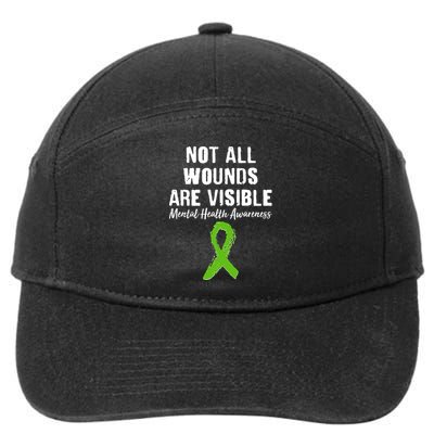 Not All Wounds Are Visible Mental Health Awareness 7-Panel Snapback Hat
