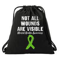 Not All Wounds Are Visible Mental Health Awareness Drawstring Bag