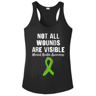 Not All Wounds Are Visible Mental Health Awareness Ladies PosiCharge Competitor Racerback Tank