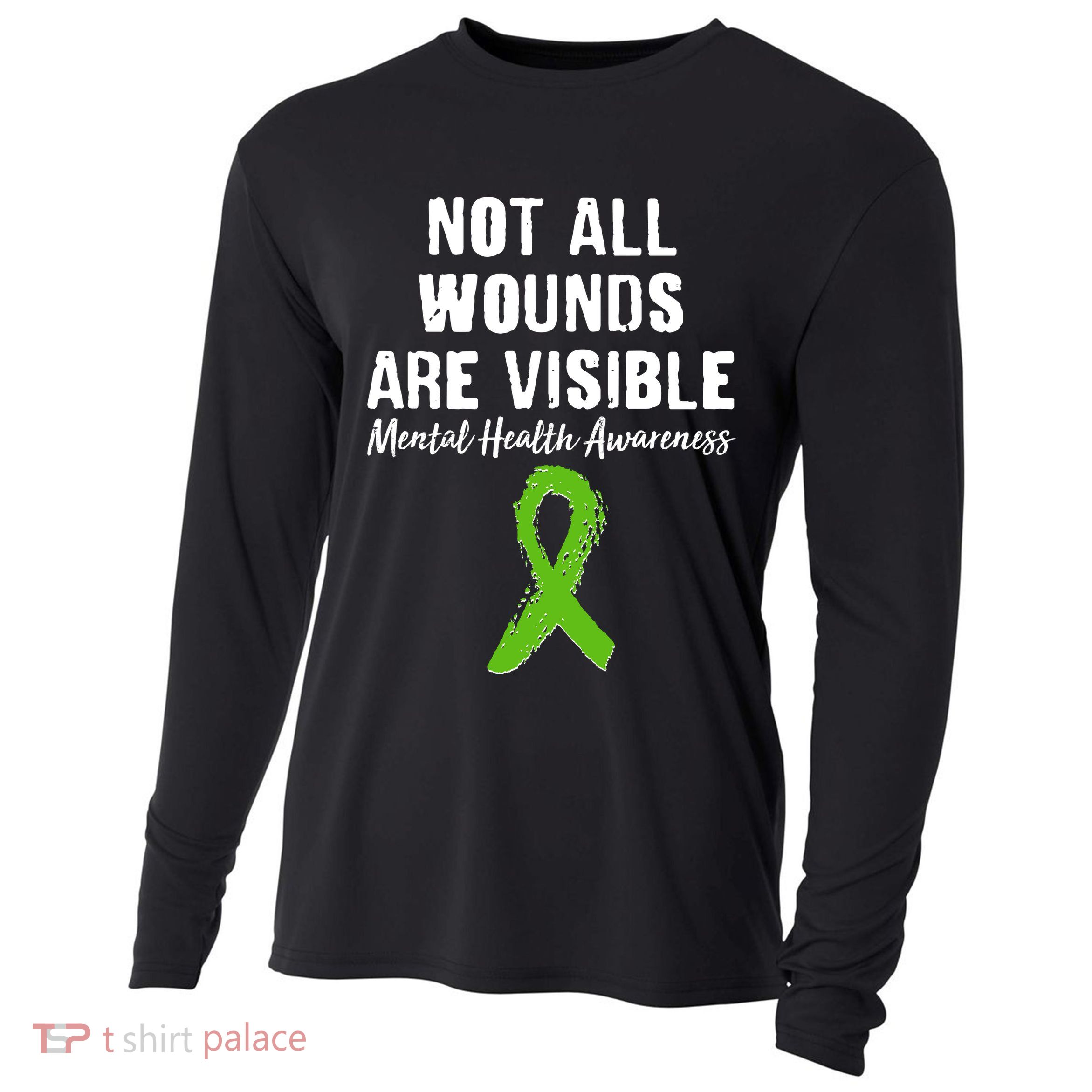 Not All Wounds Are Visible Mental Health Awareness Cooling Performance Long Sleeve Crew