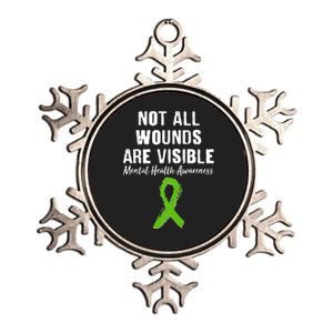 Not All Wounds Are Visible Mental Health Awareness Metallic Star Ornament