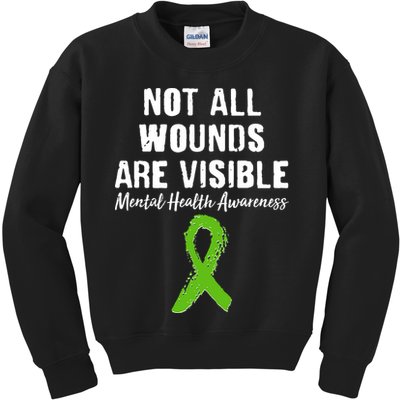 Not All Wounds Are Visible Mental Health Awareness Kids Sweatshirt