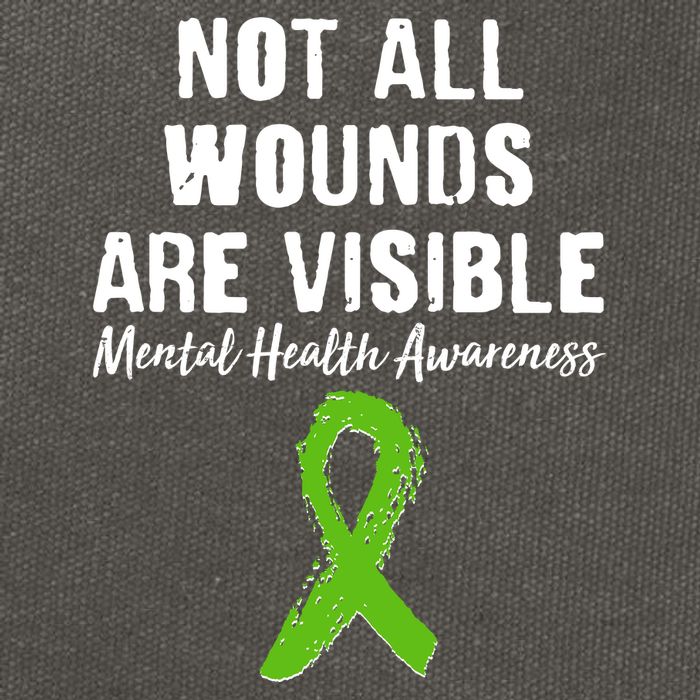 Not All Wounds Are Visible Mental Health Awareness Cotton Canvas Backpack