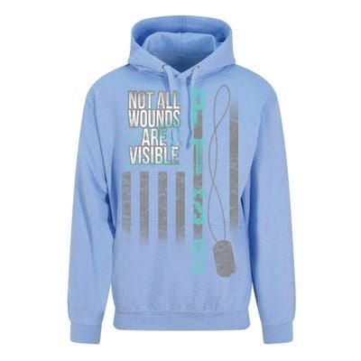 Not All Wounds Are Visible PTSD Veteran Flag Unisex Surf Hoodie