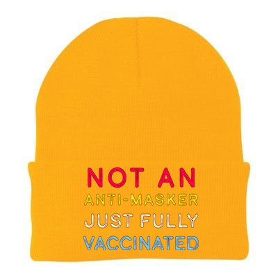 Not An Anti-Masker Just Vaccinated Knit Cap Winter Beanie