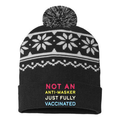 Not An Anti-Masker Just Vaccinated USA-Made Snowflake Beanie