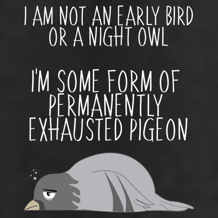 Not An Early Bird Night Owl I'm Some Form Of Permanently Exhausted Pigeon Hat