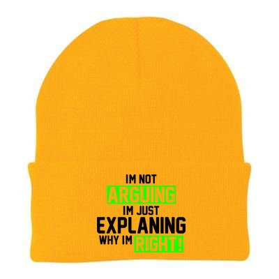 Not Arguing Explaining Why I'm Right Funny Meme Knit Cap Winter Beanie