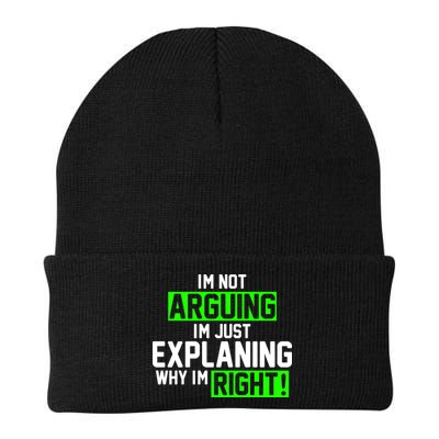 Not Arguing Explaining Why I'm Right Funny Meme Knit Cap Winter Beanie