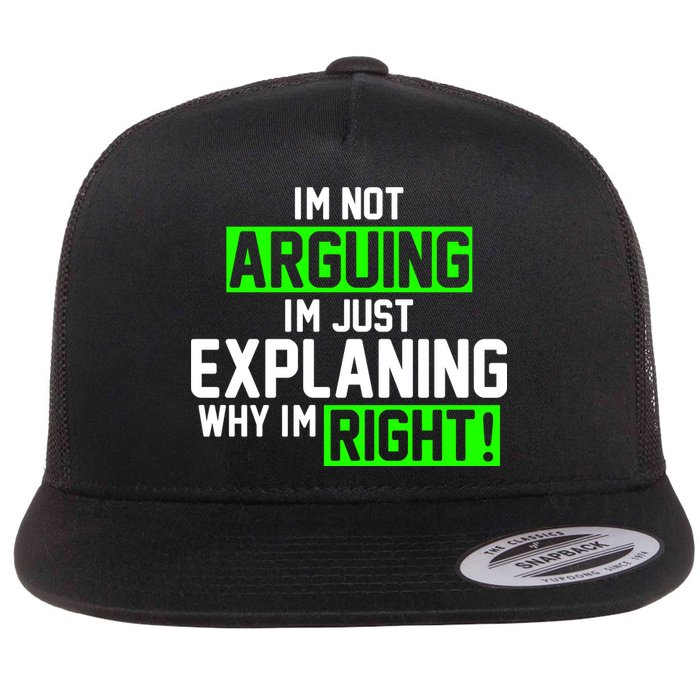 Not Arguing Explaining Why I'm Right Funny Meme Flat Bill Trucker Hat