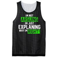 Not Arguing Explaining Why I'm Right Funny Meme Mesh Reversible Basketball Jersey Tank