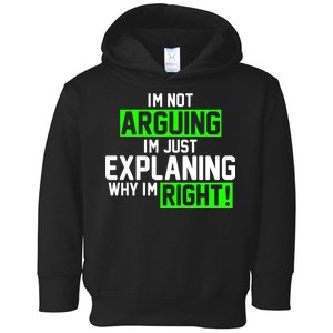 Not Arguing Explaining Why I'm Right Funny Meme Toddler Hoodie