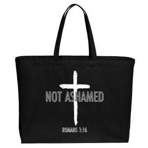 Not Ashamed Romans 1:16 Cotton Canvas Jumbo Tote