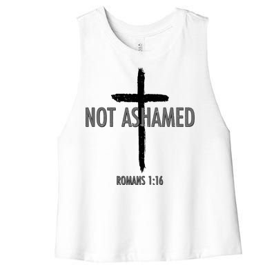 Not Ashamed Romans 1:16 Women's Racerback Cropped Tank