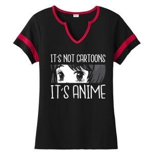 Not Cartoons It's Anime Ladies Halftime Notch Neck Tee