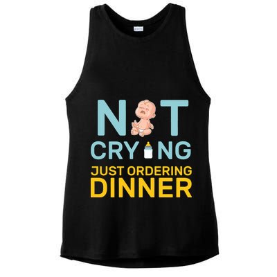Not Crying Just Ordering Dinner Ladies PosiCharge Tri-Blend Wicking Tank