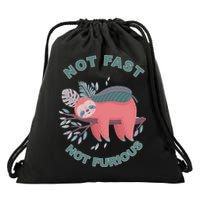 Not Fast Not Furious Sloth Cute Drawstring Bag