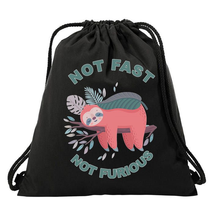 Not Fast Not Furious Sloth Cute Drawstring Bag