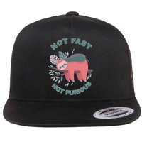 Not Fast Not Furious Sloth Cute Flat Bill Trucker Hat
