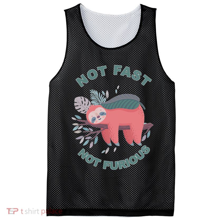 Not Fast Not Furious Sloth Cute Mesh Reversible Basketball Jersey Tank