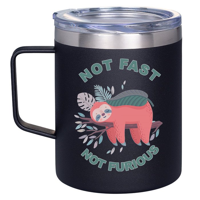 Not Fast Not Furious Sloth Cute 12oz Stainless Steel Coffee Mug