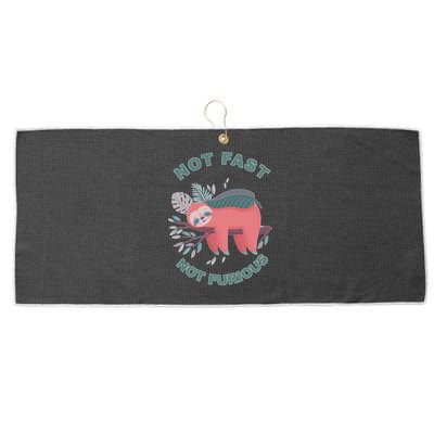 Not Fast Not Furious Sloth Cute Large Microfiber Waffle Golf Towel
