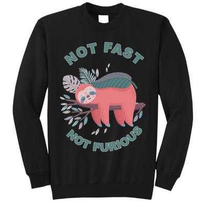 Not Fast Not Furious Sloth Cute Tall Sweatshirt