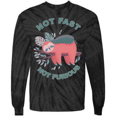 Not Fast Not Furious Sloth Cute Tie-Dye Long Sleeve Shirt