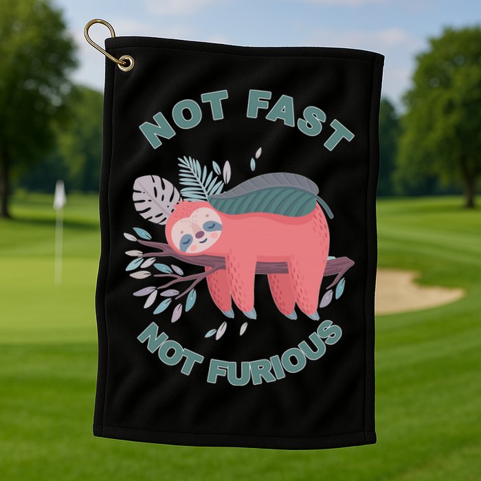 Not Fast Not Furious Sloth Cute Golf Towel