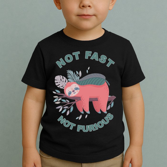 Not Fast Not Furious Sloth Cute Toddler T-Shirt