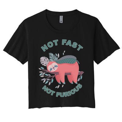 Not Fast Not Furious Sloth Cute Crop Top