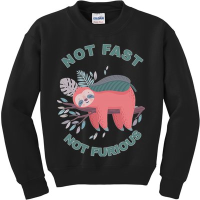 Not Fast Not Furious Sloth Cute Kids Sweatshirt
