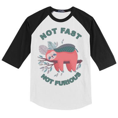 Not Fast Not Furious Sloth Cute Kids Colorblock Raglan Jersey