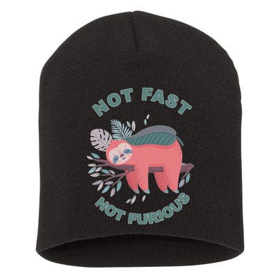 Not Fast Not Furious Sloth Cute Short Acrylic Beanie