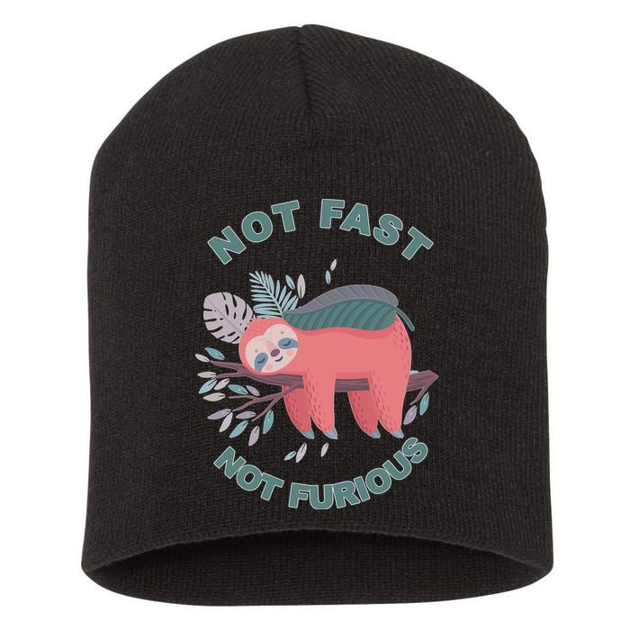 Not Fast Not Furious Sloth Cute Short Acrylic Beanie