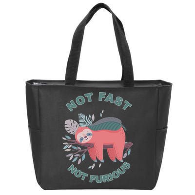 Not Fast Not Furious Sloth Cute Zip Tote Bag
