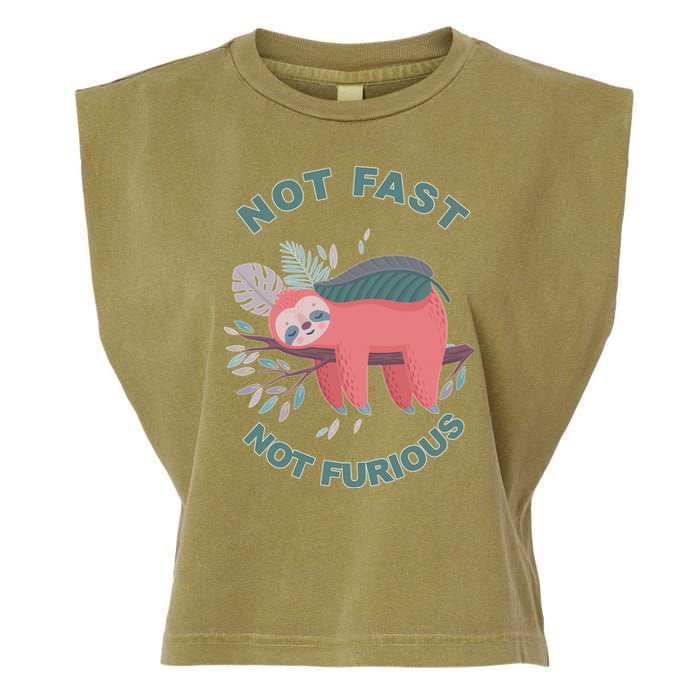 Not Fast Not Furious Sloth Cute Garment-Dyed Women's Muscle Tee