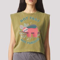 Not Fast Not Furious Sloth Cute Garment-Dyed Women's Muscle Tee