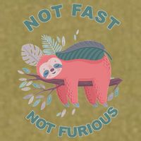 Not Fast Not Furious Sloth Cute Garment-Dyed Women's Muscle Tee