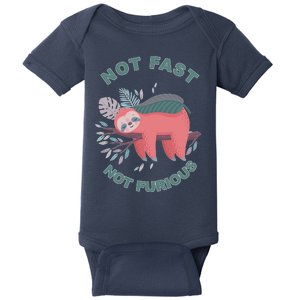 Not Fast Not Furious Sloth Cute Baby Bodysuit