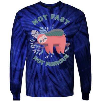 Not Fast Not Furious Sloth Cute Tie-Dye Long Sleeve Shirt