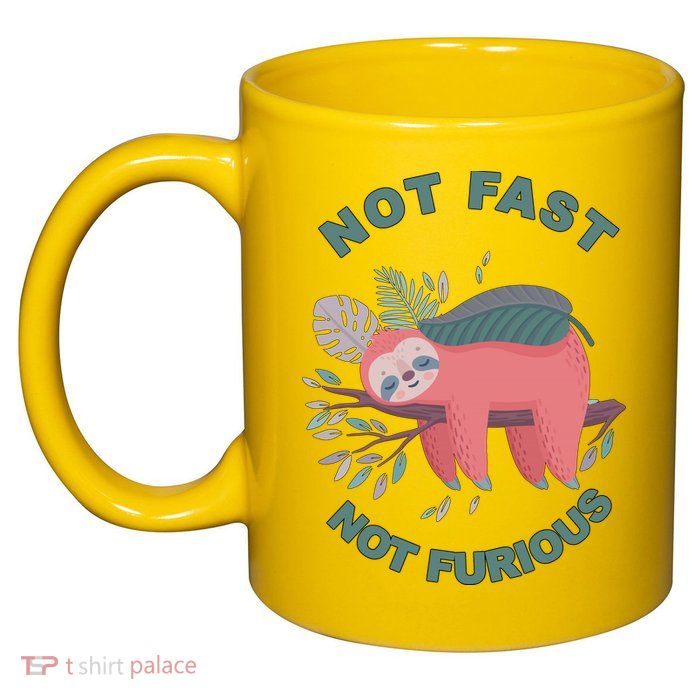 Not Fast Not Furious Sloth Cute 11oz C Handle Ceramic Mug