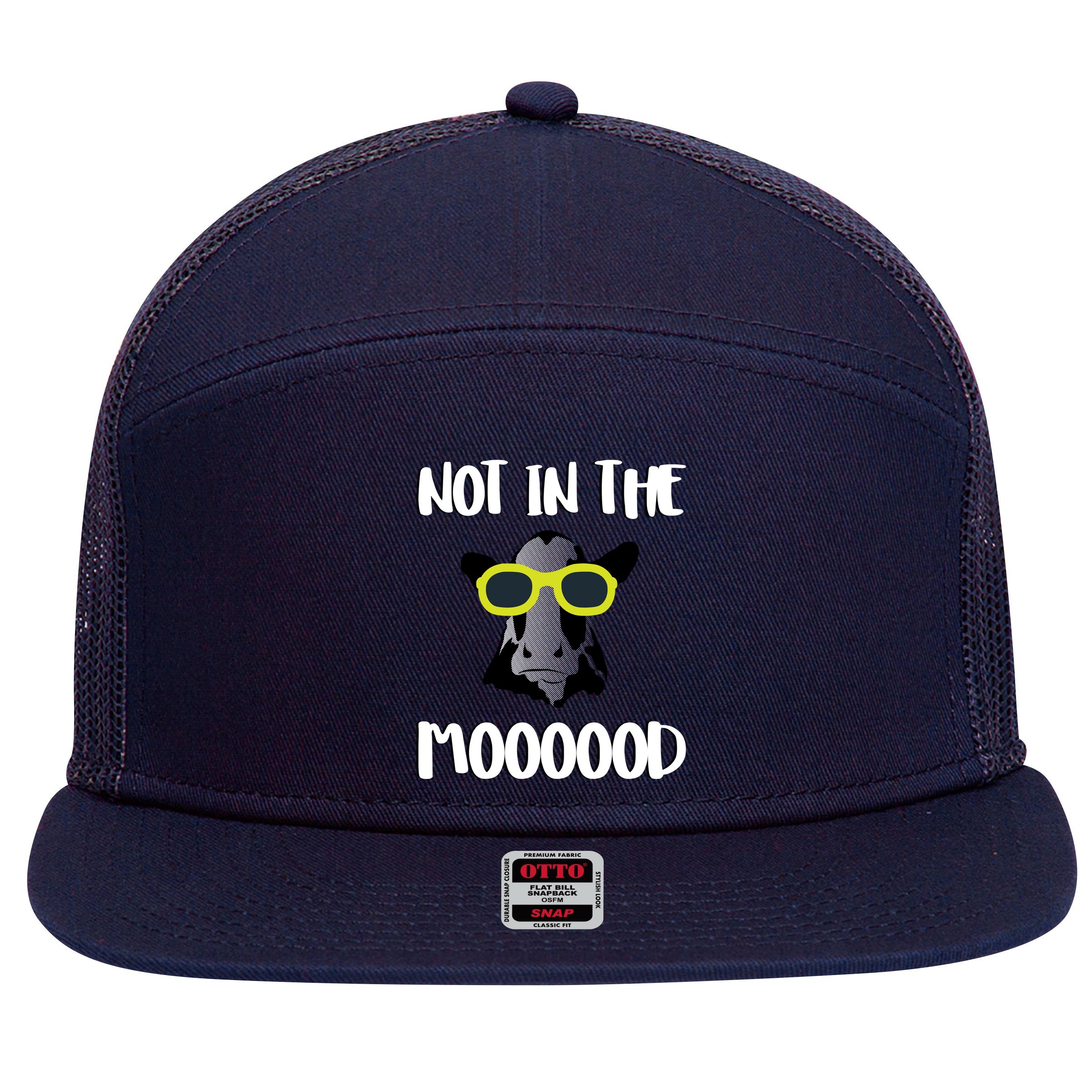 Not In The Moooood 7 Panel Mesh Trucker Snapback Hat