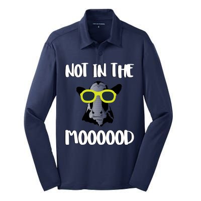 Not In The Moooood Silk Touch Performance Long Sleeve Polo