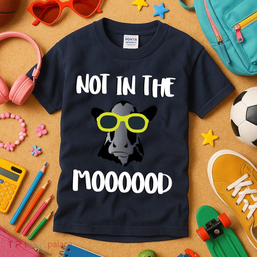Not In The Moooood Kids T-Shirt