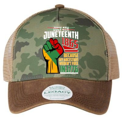 Not July 4th Juneteenth 1865 My Ancestors Weren't Free In 1776 Legacy Tie Dye Trucker Hat