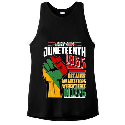 Not July 4th Juneteenth 1865 My Ancestors Weren't Free In 1776 Ladies PosiCharge Tri-Blend Wicking Tank