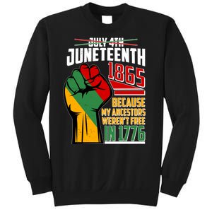 Not July 4th Juneteenth 1865 My Ancestors Weren't Free In 1776 Sweatshirt