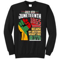 Not July 4th Juneteenth 1865 My Ancestors Weren't Free In 1776 Sweatshirt